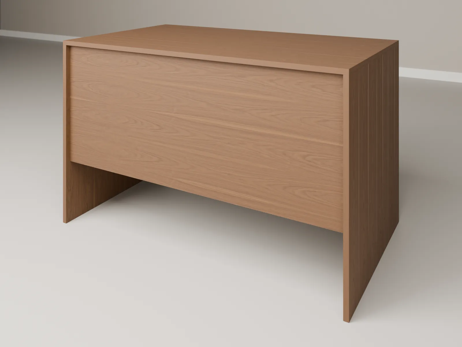 Mesa de palco para Salão do Reino em MDF nogueira, com painel frontal, medida M (1200 × 700 × 750 mm)